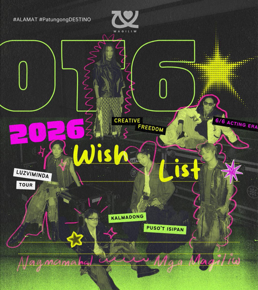 Magiliw_OFC's tweet image. Simula pa lang ng 2026, booked and busy na ang mga 6inoo! 🔥 

Magiliw, ano ang fave mong ganap nila so far? At ano ang hiraya mo para sa kanilang ikalimang taon? 👀 

QRT w pics of ur answers at simulan na natin ang countdown to ALAMAT's 5th Anniv!
#ALAMAT #PatungongDE5TINO