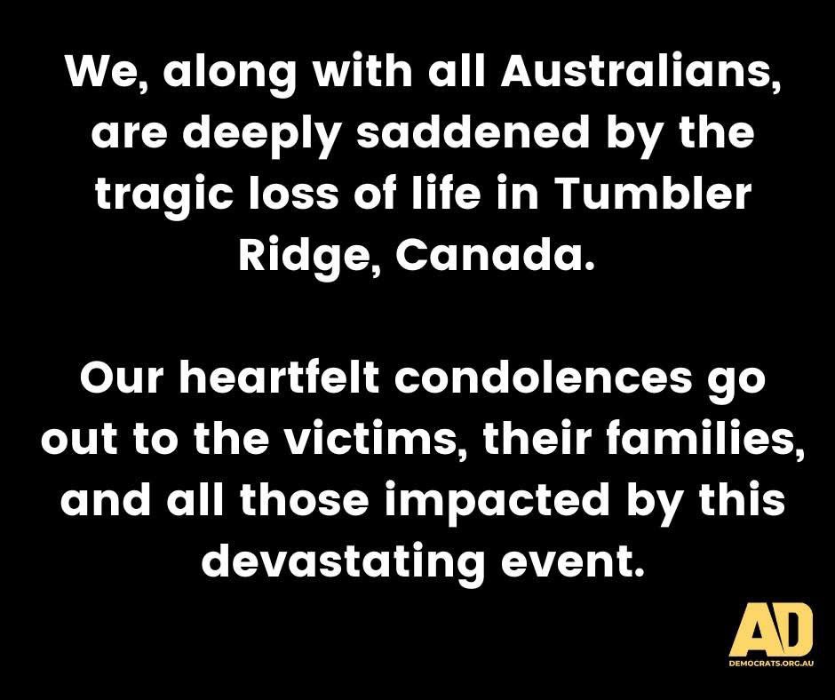 AustDems's tweet photo. Our heartfelt condolences to all impacted 💔
#CanadaAttack https://t.co/VLKiEJAI4v