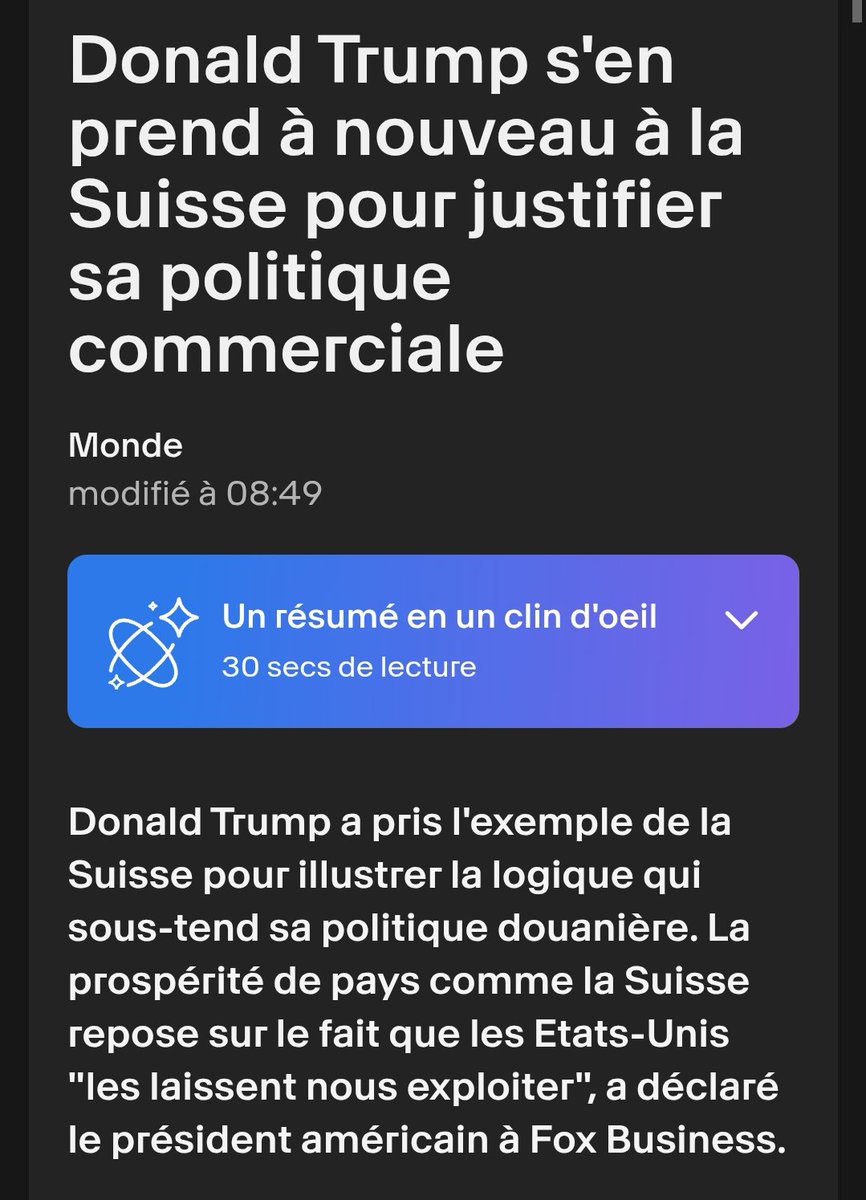 Mais la suisse peut se passer de son premier marché d'exportation qu'est l'UE.
On aura encore le marché américain très instable, et les marchés Chinois et Indien qui ne respectent pas la propriété intellectuelle.

Ça vend du rêve