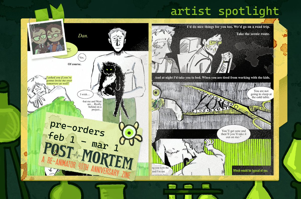 💉 RE-ANIMATOR ZINE: CONTRIBUTOR PREVIEW
"POST MORTEM" is an unofficial, non-profit Reanimator zine featuring art, writing, merch. Today's preview is by artist mari!