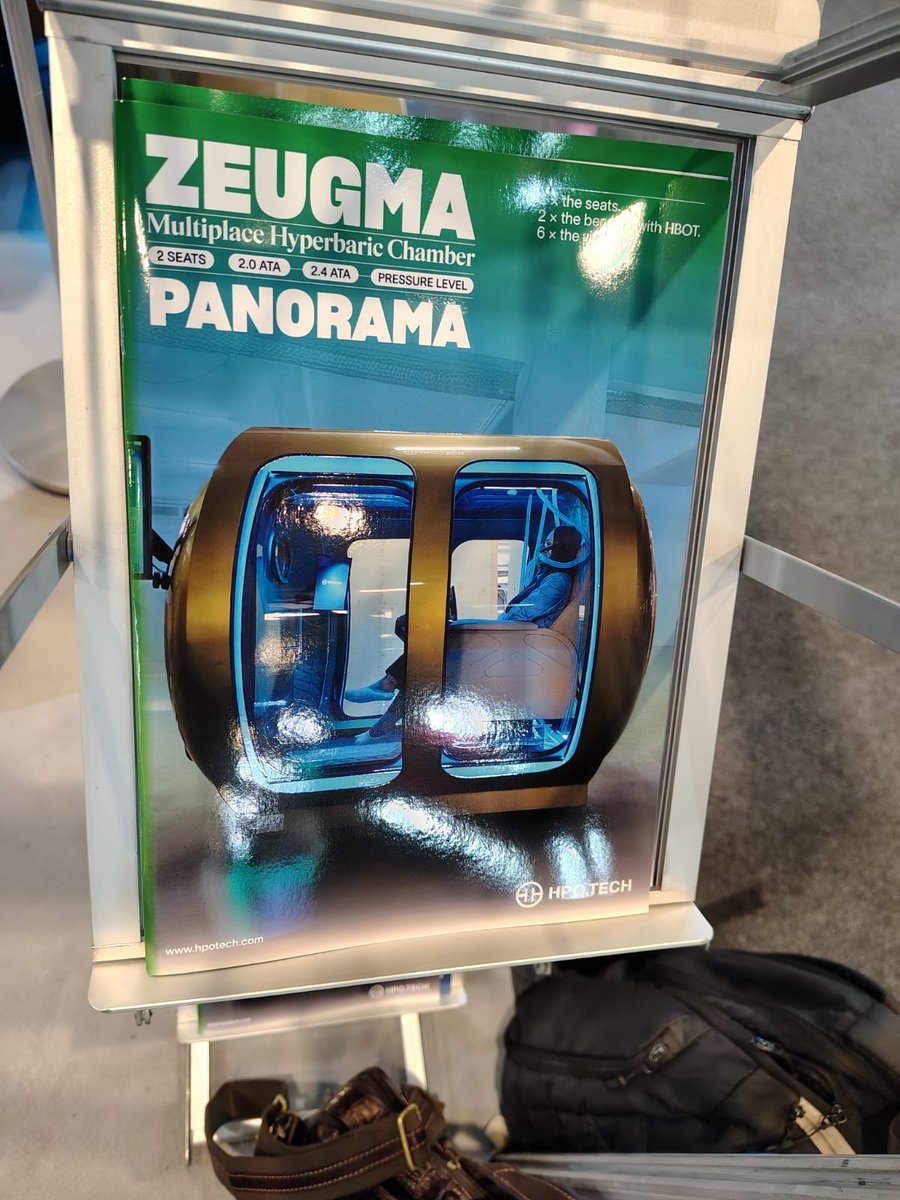InfocusRxToday's tweet photo. Innovation showcase @WHXDubai .
ZEUGMA Monoplace hyperbaric chamber for oxygen therapy.
@hpotech_medical 
#healthcareinnovations #longeivity https://t.co/JTWb80J3Mn