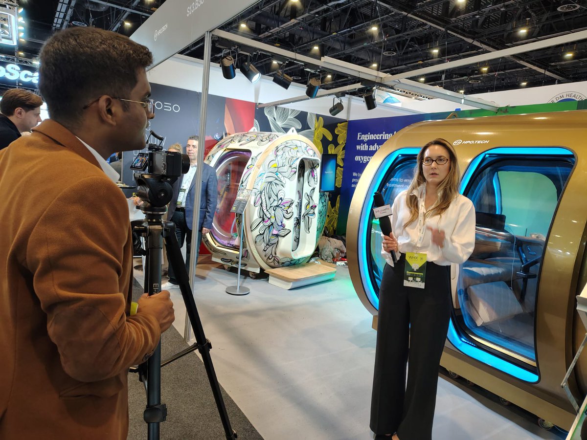 InfocusRxToday's tweet photo. Innovation showcase @WHXDubai .
ZEUGMA Monoplace hyperbaric chamber for oxygen therapy.
@hpotech_medical 
#healthcareinnovations #longeivity https://t.co/JTWb80J3Mn