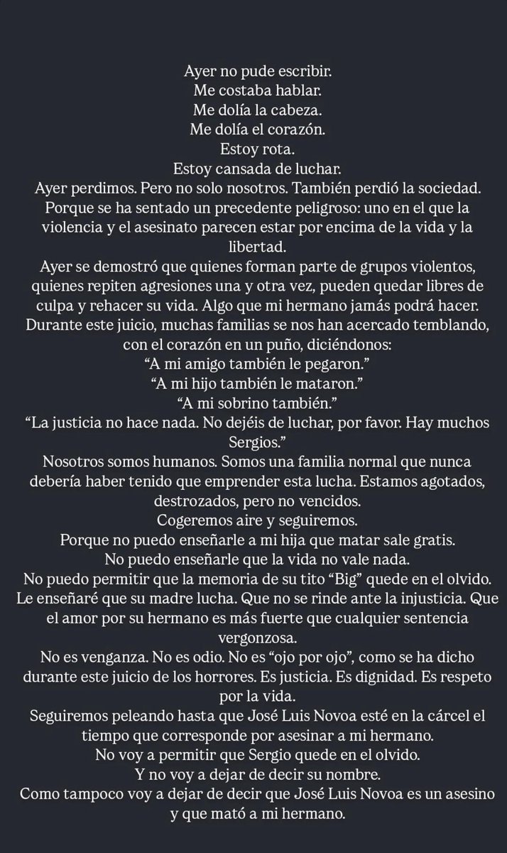 Difundamos todos esta carta por favor 🙏 
Esto no quedará así 

#JusticiaParaSergio
