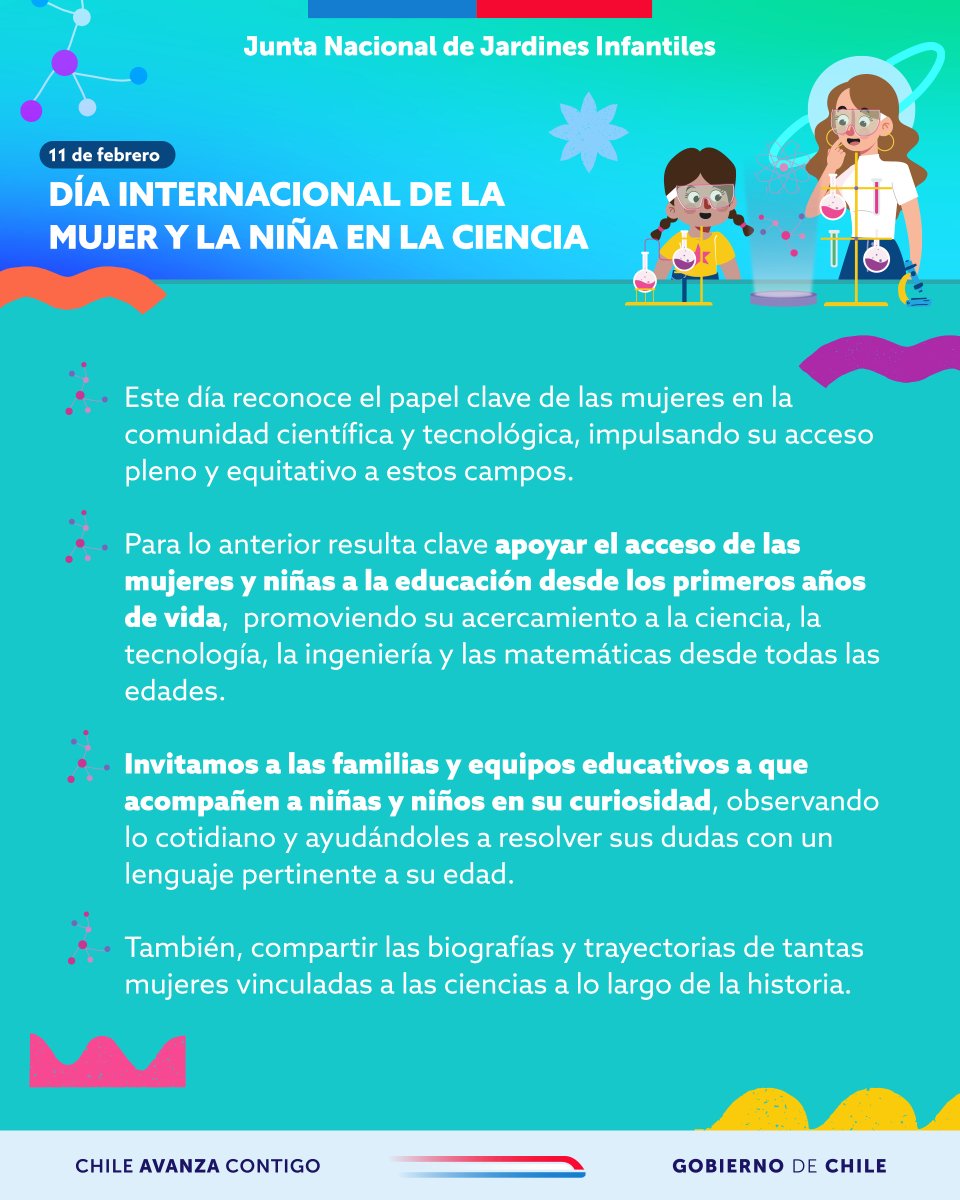 🔬Cuando las niñas y mujeres se abren camino en la ciencia promovemos la innovación, el conocimiento, una mirada diversa y un futuro más justo. 🚀