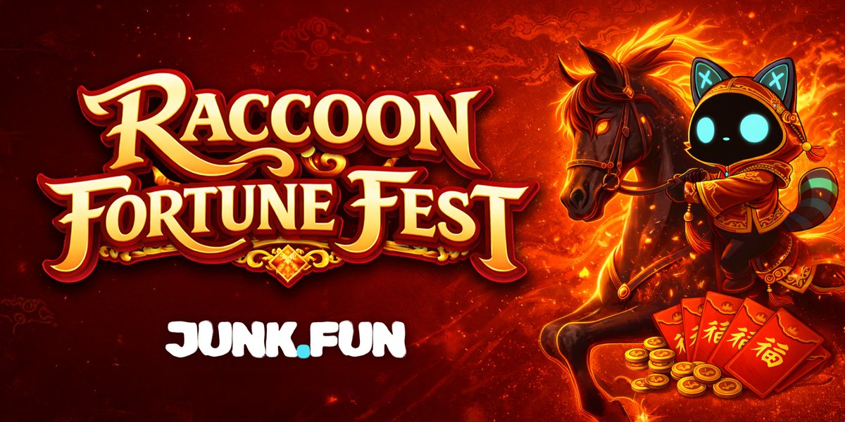 junkfun_'s tweet image. 🦝 Raccoon Fortune Fest: Celebrating Lunar New Year with @junkfun_ 🧧

In the spirit of the Fire Horse year, we’re moving fast to bring you a week of fortune hunting!

Follow the path of the Raccoon and claim your $SKR fortune. 🧧🧵

#RaccoonFortune