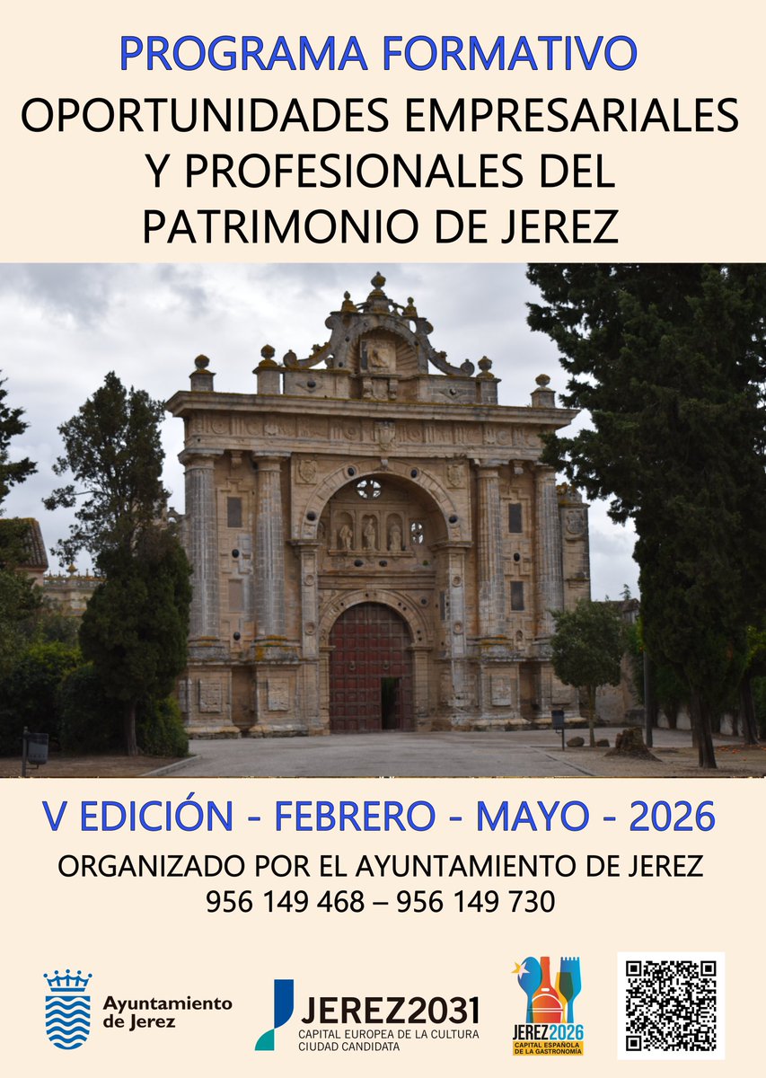 El Ayuntamiento pone en marcha la V Edición del Programa Oportunidades Empresariales y Profesionales del Patrimonio de Jerez

Web de la programación:
jerez.es/emprendimiento…