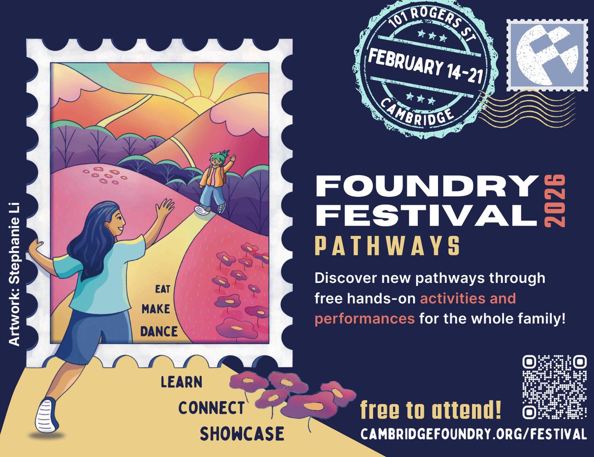 cambridge_cpsd's tweet photo. The Foundry is hosting its annual Foundry Festival from February 14-21, featuring a full week of FREE programs for K-8 students! Activities include STEAM workshops, culinary programs, dance classes, and more, all led by local artists and educators.
https://t.co/yX5b00CqVT https://t.co/Hbx9AUNvX5
