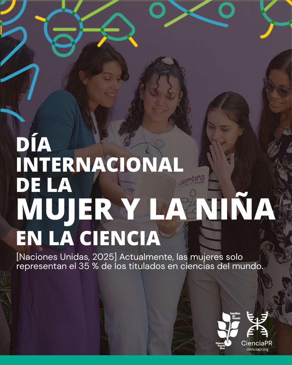 Según las Naciones Unidas, en 2022 solo el 31% de las personas investigadoras eran mujeres. Hoy celebramos   nuestras Semillas y mentoras, quienes con curiosidad, talento y pasión continúan transformando el futuro. ¡Gracias por ser ejemplo e inspiración! 💜🔬 #11F 👧🏾