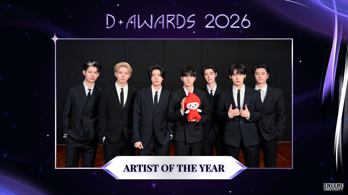 en_univ's tweet image. ENHYPEN wins ‘Artist of the Year (Daesang)’ at the 2026 D AWARDS! 🏆✨⛓️

ENHYPEN CARVES LEGACY ON D AWARDS
#ENHYPEN_5thDaesang #ENHYPENonD_Awards2026 #D_Awards #ENHYPEN #엔하이픈 @ENHYPEN_members @ENHYPEN