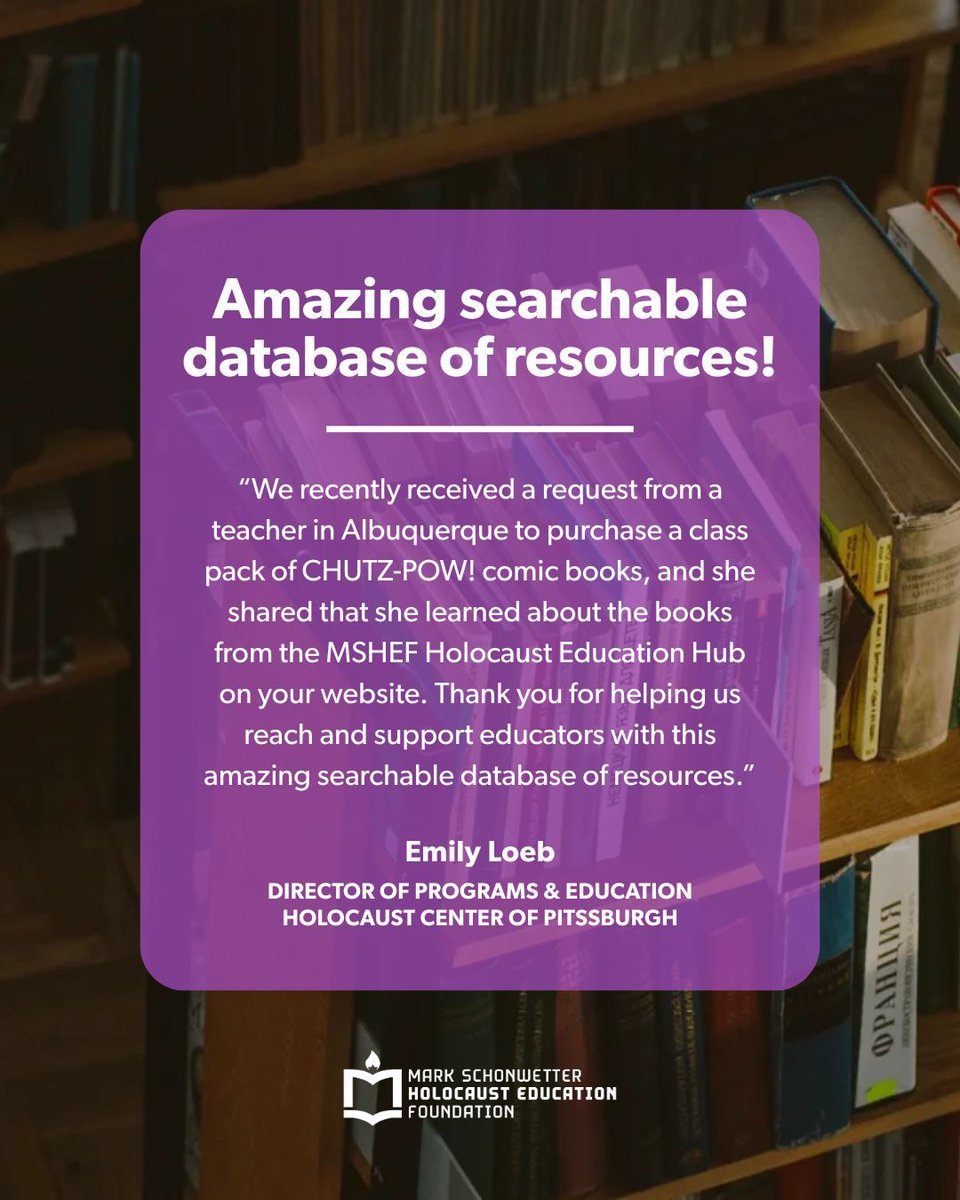 Mark Schonwetter Holocaust Education Foundation tweet media