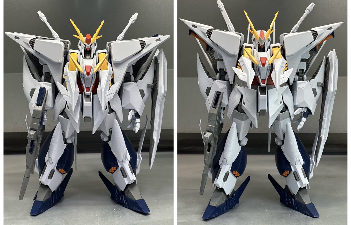 ebichang_RNC7's tweet photo. HGUCクスィーさん
フロントアーマー、サイドアーマー、肩ミノフスキーフライトユニット、胸部、ツノ、エッジ処理＆シャープ化
肩、先端プラ板で延長＆尖らせました。

おでこの赤いの0.5mmプラ板て囲い
胸部黄色のフィン、フレームをカットして胸部稼働箇所側に接着

まだまだ作業がむばる
 #ガンプラ https://t.co/YOf6F37zHF