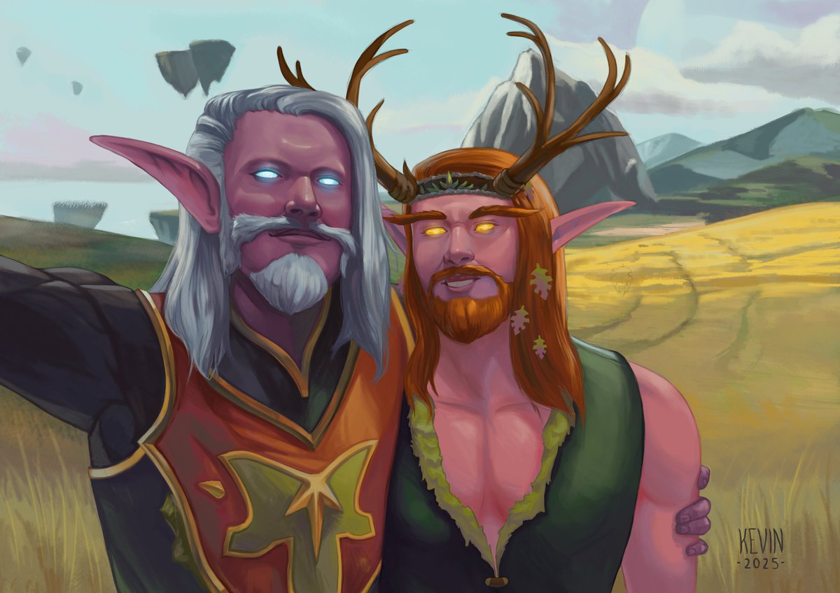 KevinZny_'s tweet photo. World of Warcraft commission for a friend!

Made him and his boyfriend as night elves druids, since that's how they met in game 🥰 https://t.co/Zl1PZeUDLC