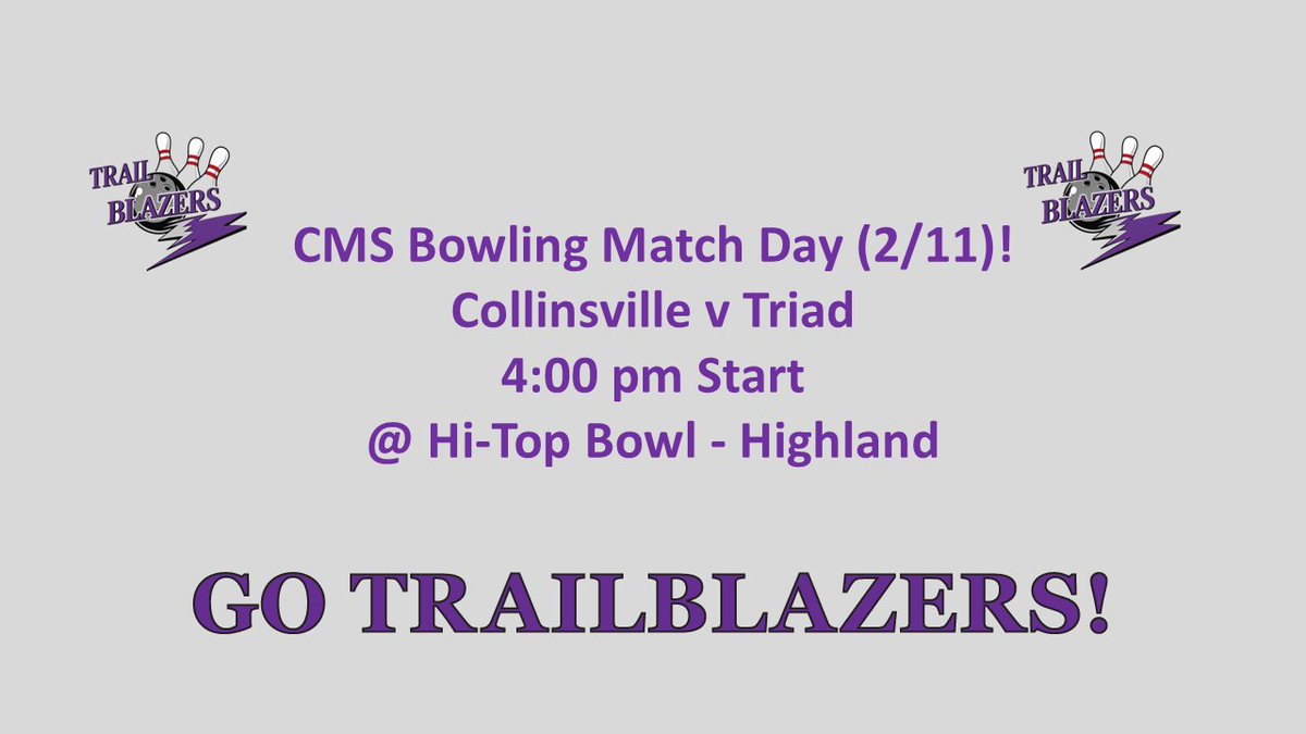 Boxout5's tweet image. CMS Bowling v. Triad Today!