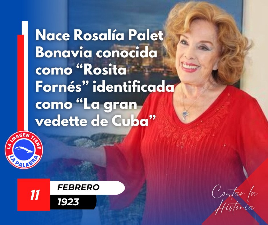 Rosita Fornés (1923-2020)  
Actriz, cantante y vedette cubana.  
La eterna diosa del escenario.  
#CubaViveEnSuHistoria