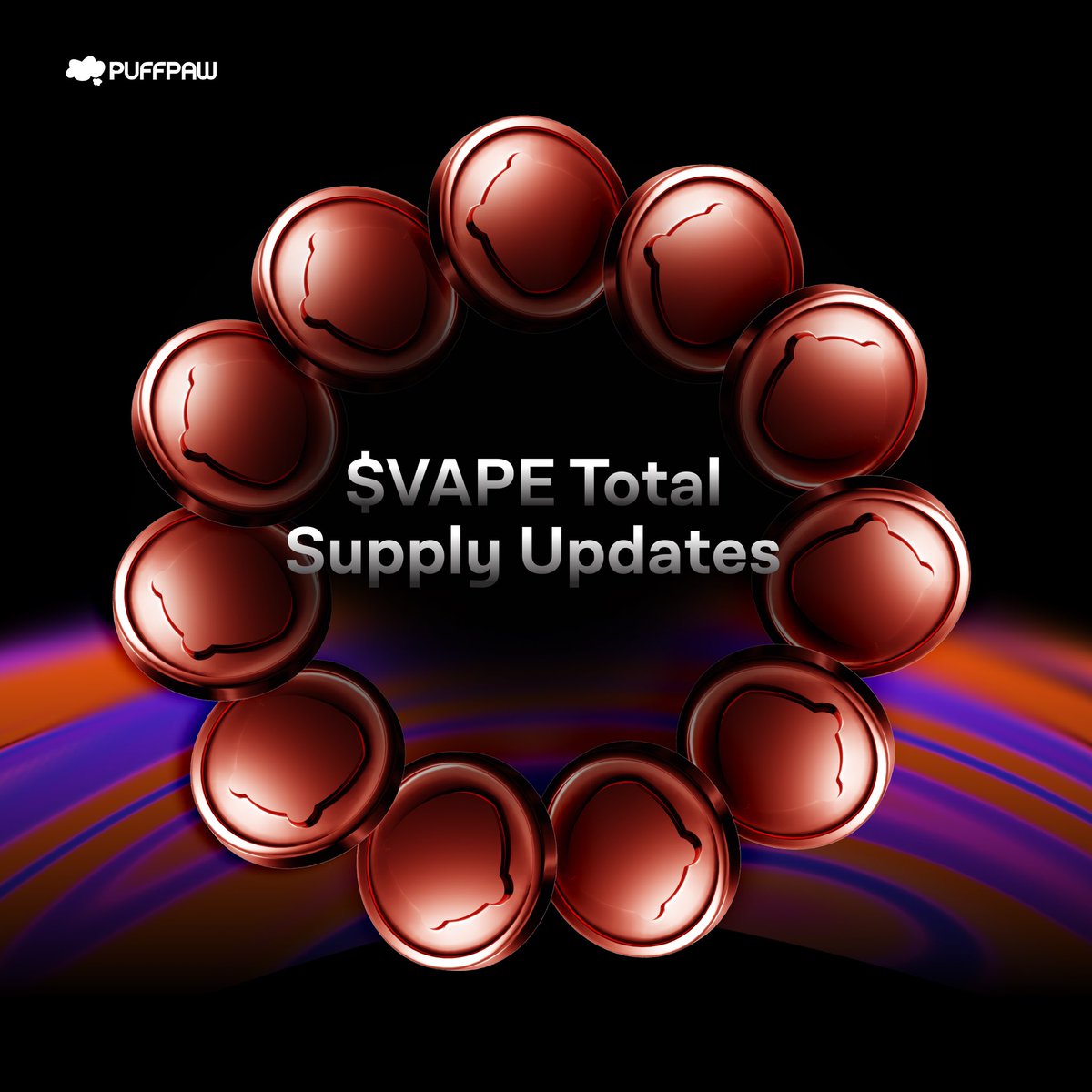 The total supply of $VAPE has been changed from 100B to 1B at the time of the Puffpaw TGE.

PreVAPE holders: your balance will be adjusted (divided by 100) at the end of this week to reflect the change. 

There is no impact on the tokenomics.
