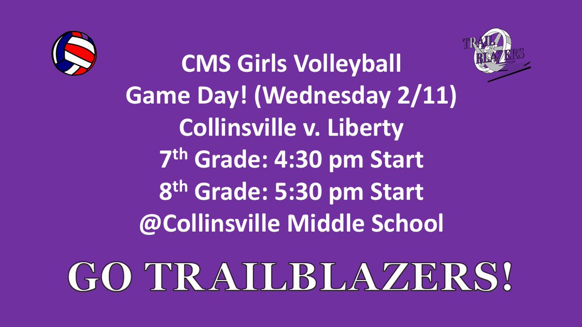 Boxout5's tweet image. CMS Volleyball Game Day!