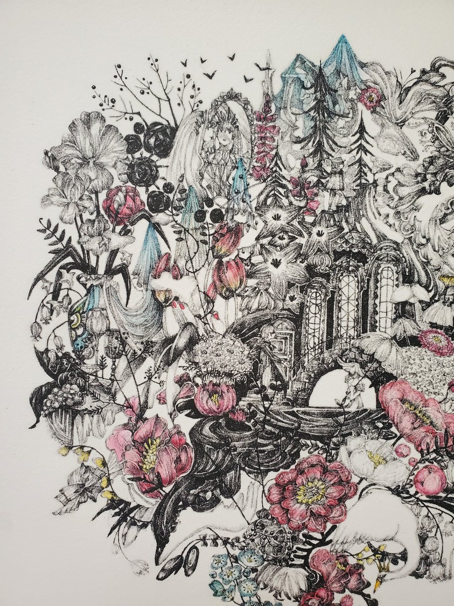 BOW355's tweet photo. #lithograph #lithography #リトグラフ #版画 #手彩色 https://t.co/QVdvr1kgXM