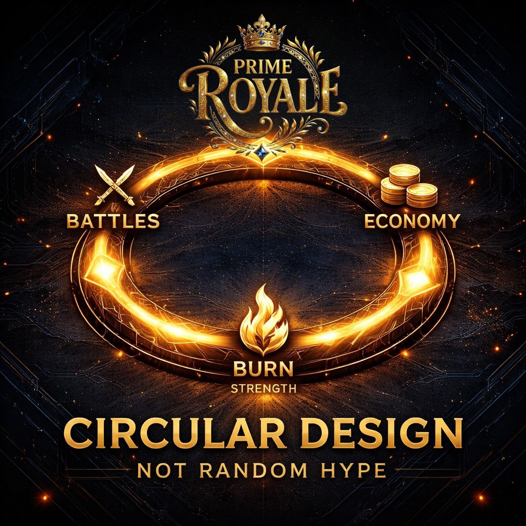 PRIME Royale isn’t competing for attention.

It’s integrating into the ecosystem.

Battles feed the economy.

Economy fuels the burn.

Burn strengthens the token.

This is circular design 

not random hype. 🔥👑