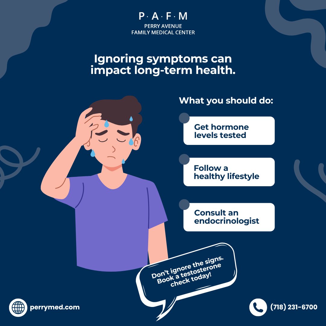 PerryMed18's tweet image. Constant fatigue, low motivation, or weak muscles may be early signs of low testosterone after 30. 

Hormonal imbalance can also cause mood changes, belly fat, and poor focus. Test your levels today: perrymed.com

#MensHealth #LowTestosterone  #MensWellness #PerryMed