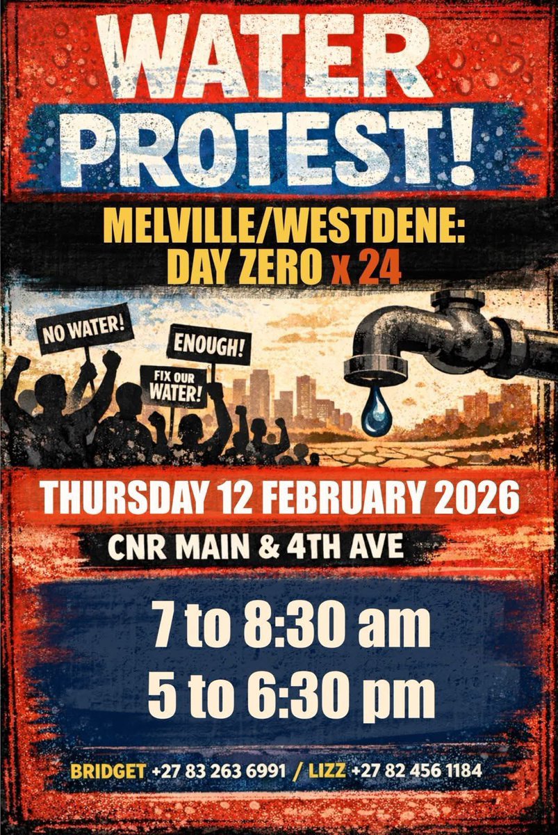 ilovemelville's tweet photo. #WaterProtest continuing on Thursday in Melville; until there are water in our pipes again! @DadaMorero you caused this! You have yet to provide a solution and timeline when water will return!! @JHBWater day zero in @CityofJoburgZA! @ewnupdates @carteblanchetv @TheCitizen_News https://t.co/nACurktDAt