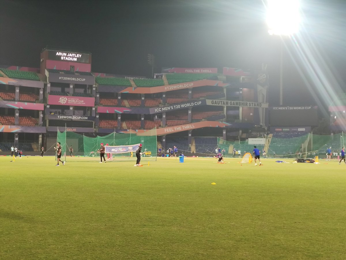 Indian and Canadian team practicing together at Arun Jaitley Stadium. #T20WorldCup2026 <a href="/ITGDsports/">India Today Sports</a>