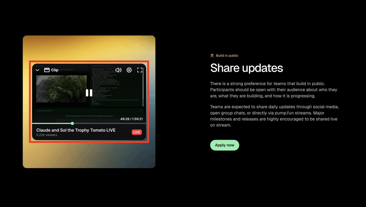 Spicy to see the tomato 🍅 featured on the actual Pump(dot)fun hackathon page