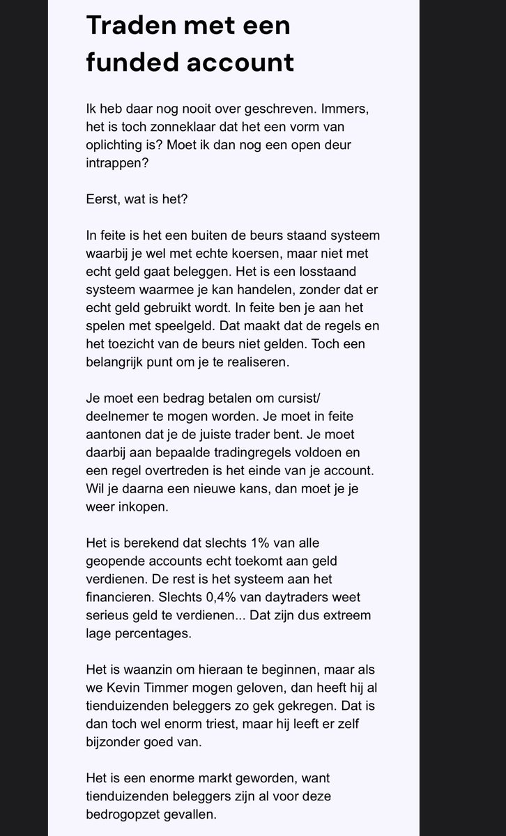 Traden met een funded account en hoe Kevin Timmer er rijkelijk van kan leven. 🤡 #fundedaccount #kevintimmer #traden