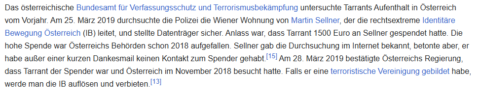 Venitroll's tweet photo. @Martin_Sellner Rechtsextremer Terror

Der "Mann" Sellner, war Spendenempfänger &amp; "Bewunderer" von Rechtsterrorist Brenton Tarrant, der 51 Menschen tötete - er glaubte an die rechtsextreme Verschwörungstheorie "Great Replacement". Sellner sagt stolz, er war einer der ersten die sie verbreiteten. https://t.co/ZxkQTq0z71
