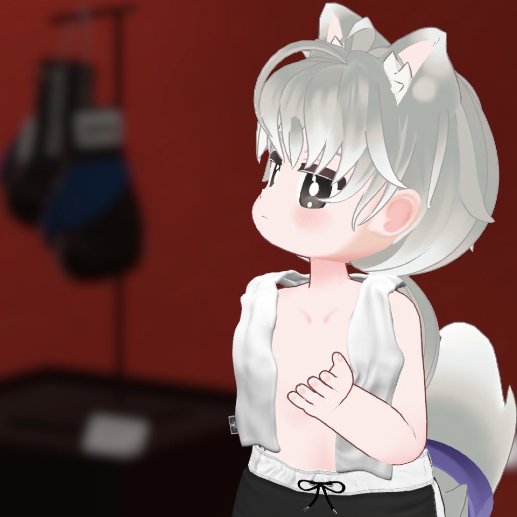 kurousagivr's tweet photo. VRC BOXING休憩中のイメージで撮影してみました〜🥊
#VRChat #ボタン3D #Button3D #YAMAUMI https://t.co/M9wahy9cw5