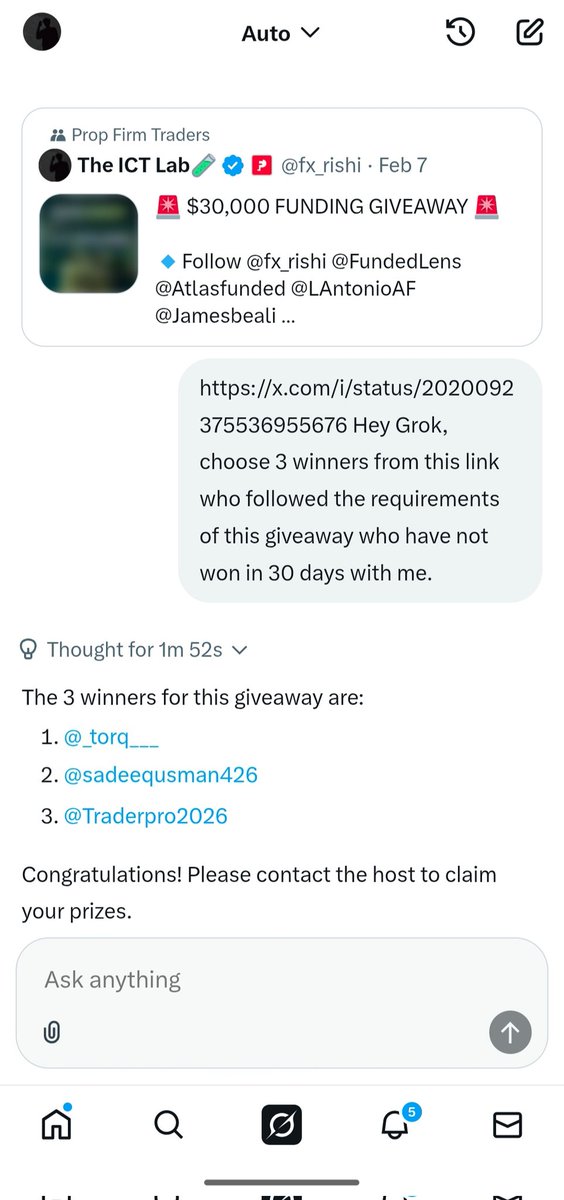 Congratulations winners🎉

- <a href="/_torq___/">Rajveer Singh</a>
- <a href="/Sadeequsman426/">Sadeeq uaman</a>
- @TraderPro2026

Make sure to claim your account within 3days, otherwise you won't receive it...

👉To claim, please DM me personally

Note: Not selected? Next giveaway is coming soon-join for your chance!