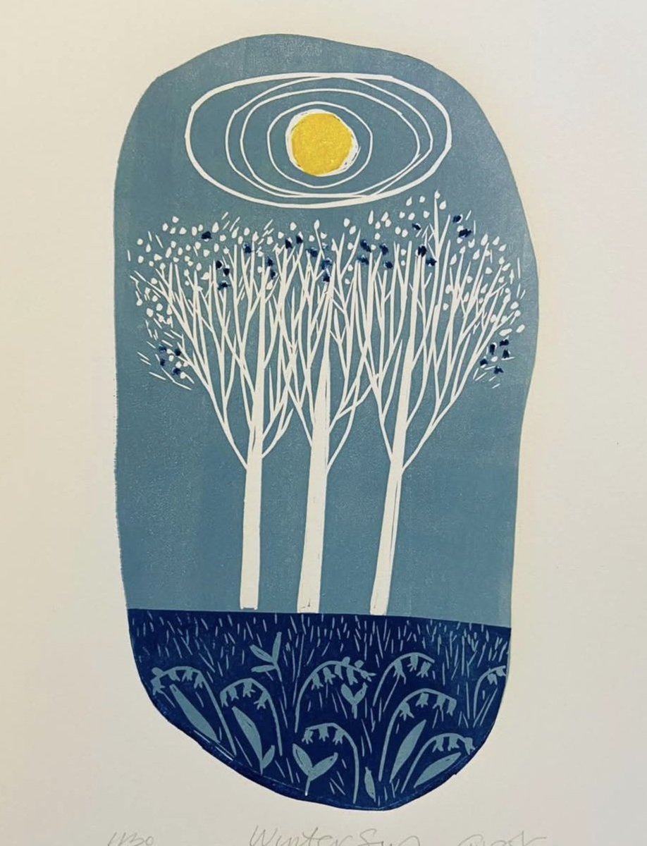 'Sun' print by contemporary printmaker Claire West #WomensArt