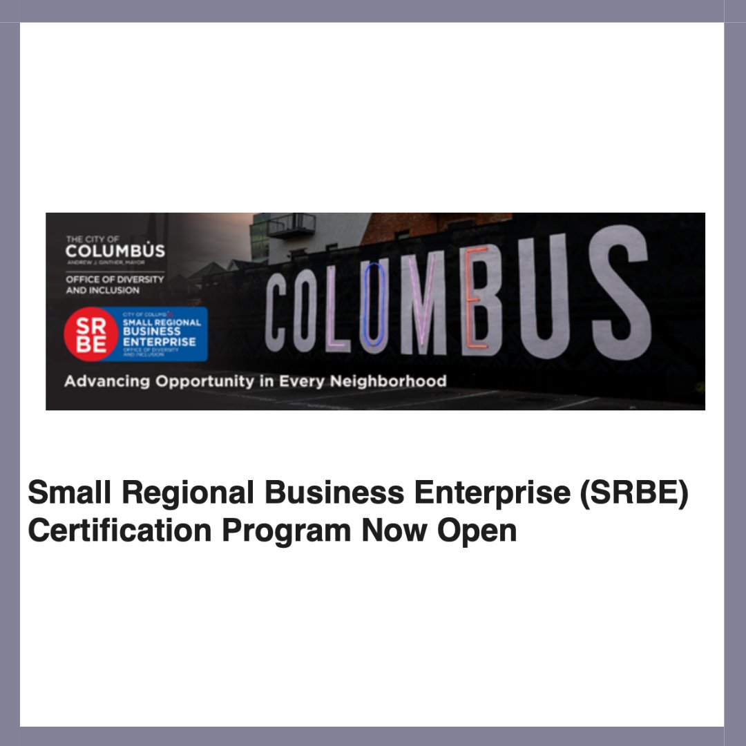 Small Regional Business Enterprise (SRBE) Certification Program Now Open! 
The SRBE certification recognizes small and regional businesses based on size and geographic location, helping them access contracting opportunities with the City. Learn more at: zurl.co/i7hQ7