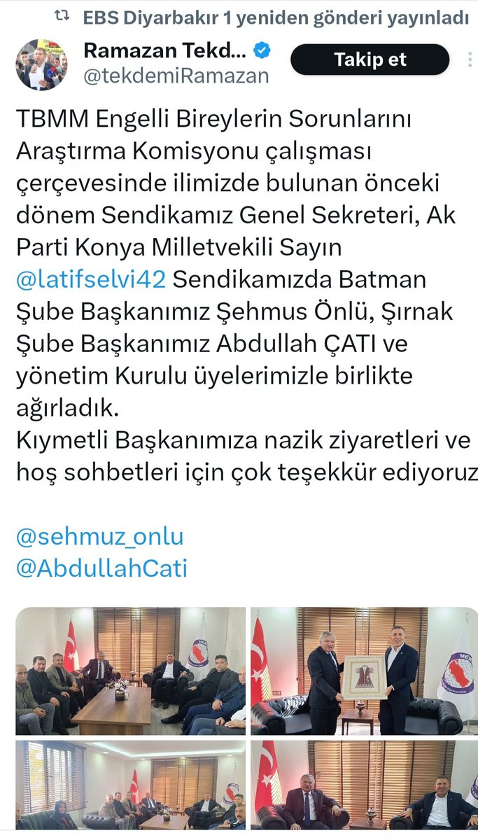 SENDİKAL TEMSİLİYET RAYDAN MI ÇIKTI? HUKUK DEVRE DIŞI!

Eğitim-Bir-Sen Diyarbakır 1 No’lu Şubenin X hesabı üzerinden x.com/i/status/20209… paylaşılan görüntüler, sendikal temsil ilkesinin nasıl zedelendiğini ve hukukun nasıl devre dışı bırakıldığını açıkça ortaya koymaktadır.