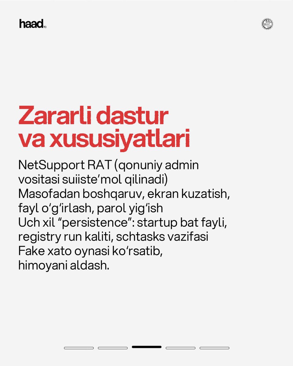 haad_uz's tweet photo. 🦠 Stan ghouls netsupport rat bilan O‘zbekiston va Rossiyani nishonga olmoqda.

⏰ Offlayn kurslarimizga qabul ochiq! Vaqtlar: 9:00, 15:00, 19:00.

👍 Batafsil: https://t.co/R4G1XpzHSj

☎️ +99878 5555255 https://t.co/iynFP0i2s0