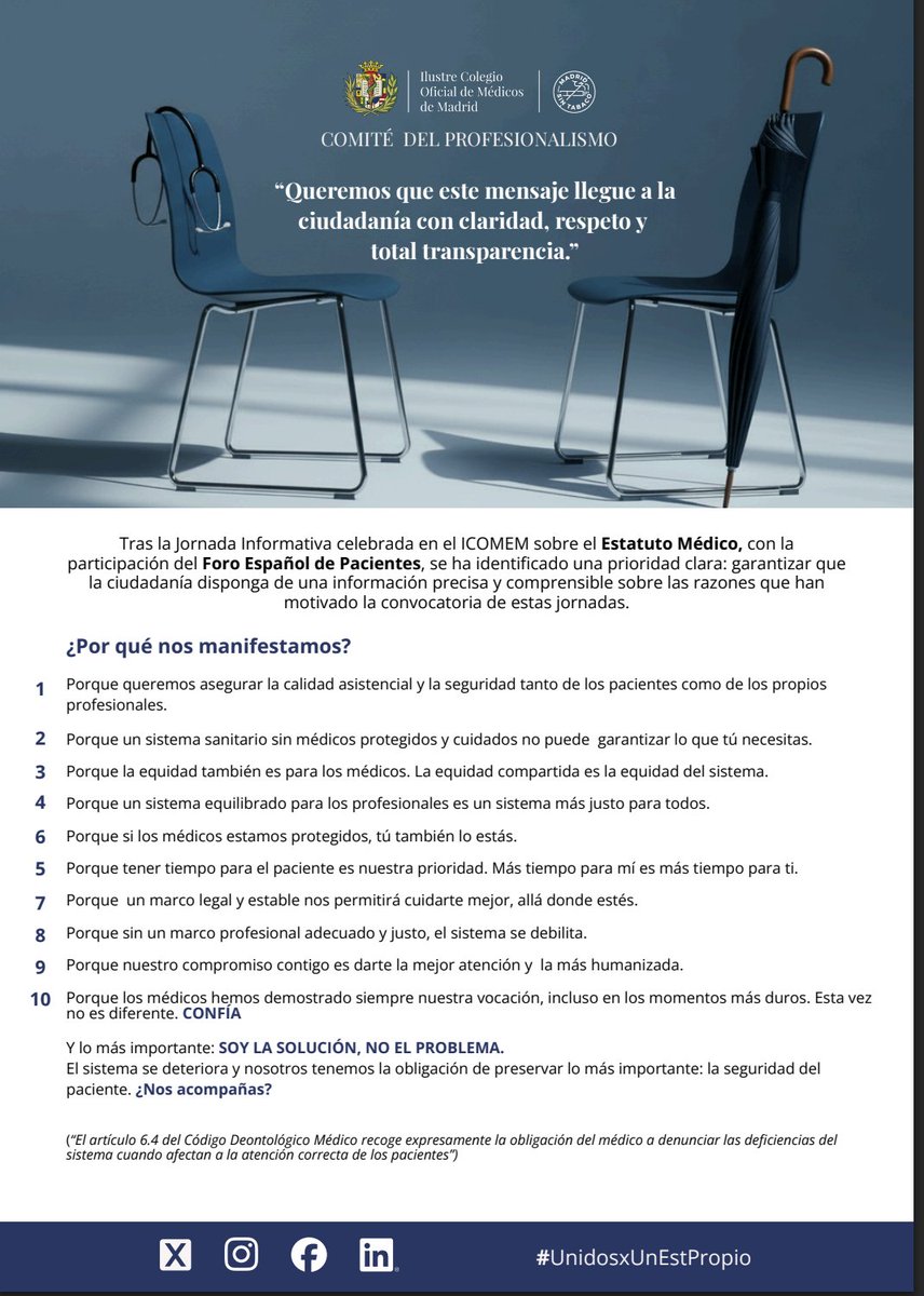 ¿Por qué se manifiestan los médicos?
Te explicamos las razones con transparencia.⬇️⬇️