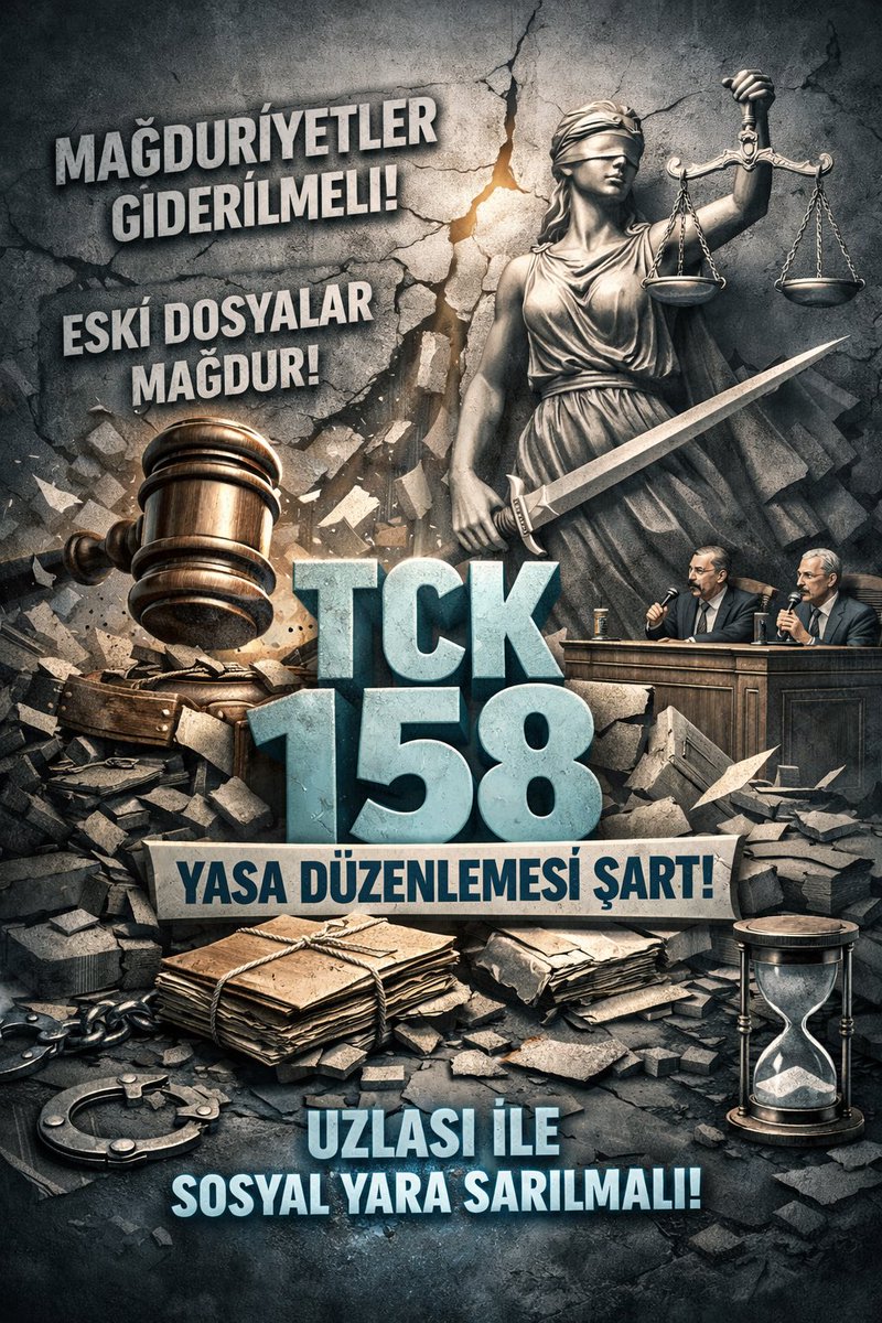 <a href="/abakingurlek/">Akın Gürlek</a> Mağdur "Paramı aldım, şikayetçi değilim" diyor, sanık "Hatamı anladım, ödedim" diyor. Devlet neden hâlâ "Zindan" diyor? TCK 158 uzlaşma bu düğümü çözer. #12YargıPaketindeTCK158 <a href="/abakingurlek/">Akın Gürlek</a>