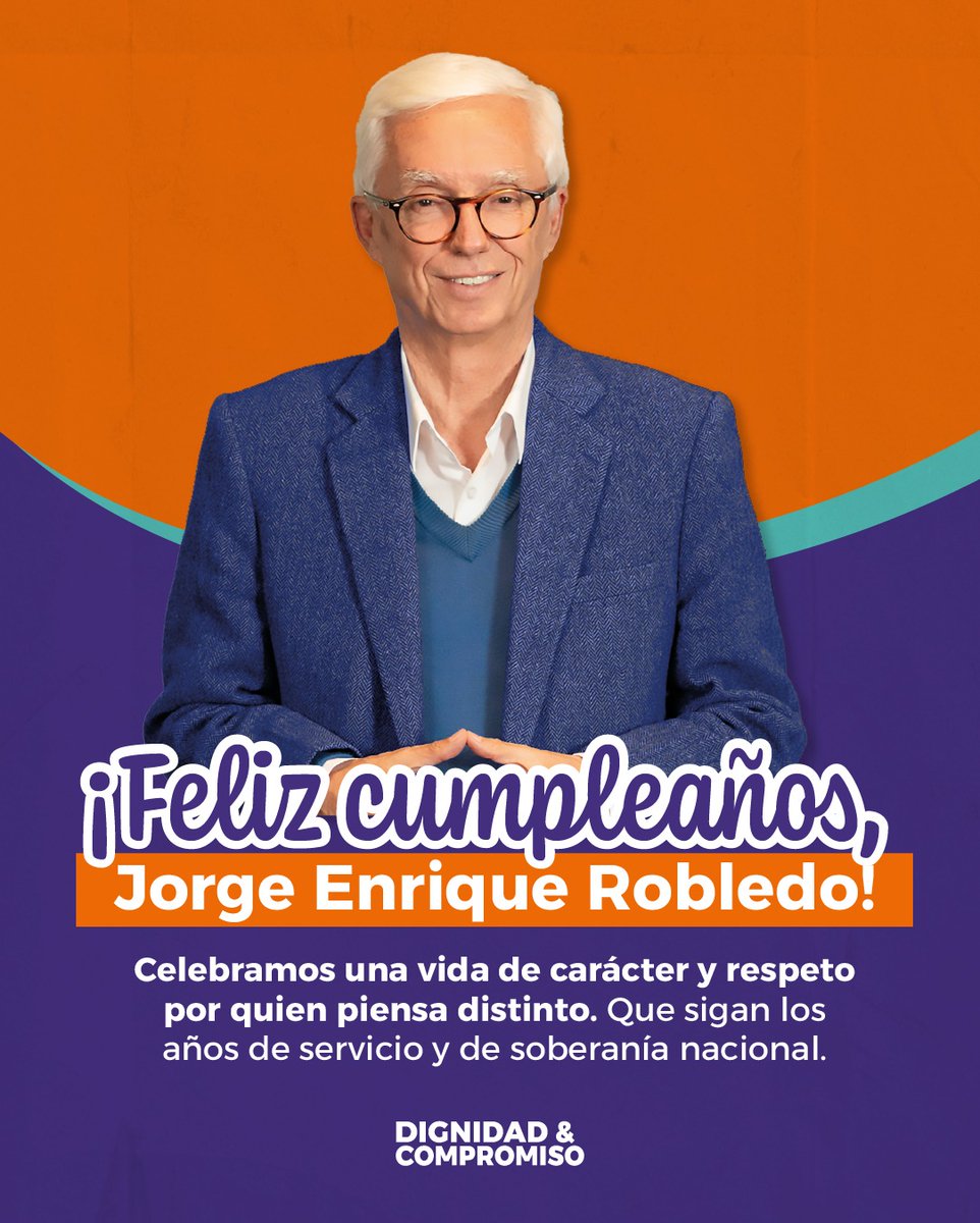 Hoy cumple años <a href="/JERobledo/">Jorge Enrique Robledo Senado #10 Ahora Colombia</a>. Arquitecto, profesor y elegido 10 veces el mejor Senador de Colombia. Coherente, de carácter, con debates con argumentos y una vida defendiendo el trabajo, la producción nacional y la soberanía.  ¡Feliz cumpleaños!
