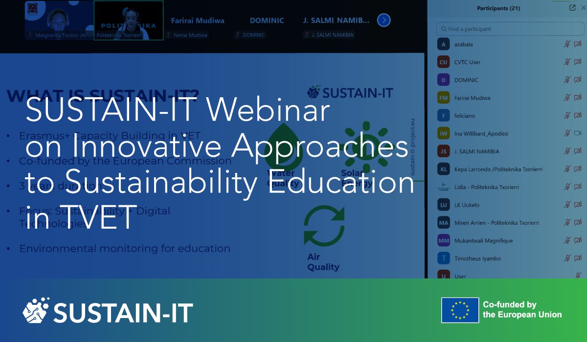 🌱 The #SUSTAINIT Project hosted an international webinar on 30 Jan 2026, engaging TVET educators from 🇳🇦 🇿🇼 🇷🇼 🇰🇪 🇳🇬 🇮🇹 🇪🇸

👉 Read more: sustain-it-project.eu/sustain-it-web…
📄 Presentation:  sustain-it-project.eu/presentations/
🎥 Webinar video: sustain-it-project.eu/videos/

<a href="/EUErasmusPlus/">Erasmus+</a>
