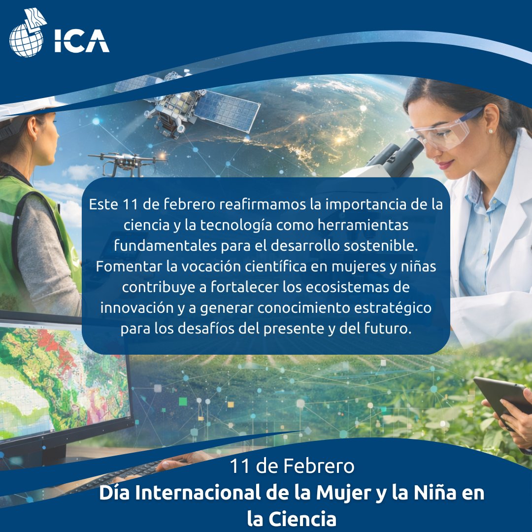 ¡Día Internacional de la Mujer y la Niña en la Ciencia!

En ICA acompañamos este compromiso impulsando soluciones basadas en datos, tecnología e inteligencia territorial.

#11F #MujeresEnLaCiencia #WomenInScience #Ciencia #Tecnología #Innovación #DesarrolloSostenible #ICA