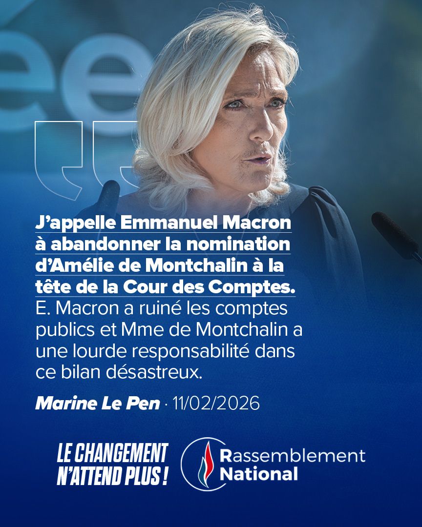 RNational_off's tweet image. 🔴 Alors que les Français rejettent massivement la macronie et attendent avec impatience le départ d’Emmanuel Macron, celui-ci continue de récompenser les responsables du chaos !

La nomination d’Amélie de Montchalin à la Cour des comptes est une nouvelle provocation d’un système