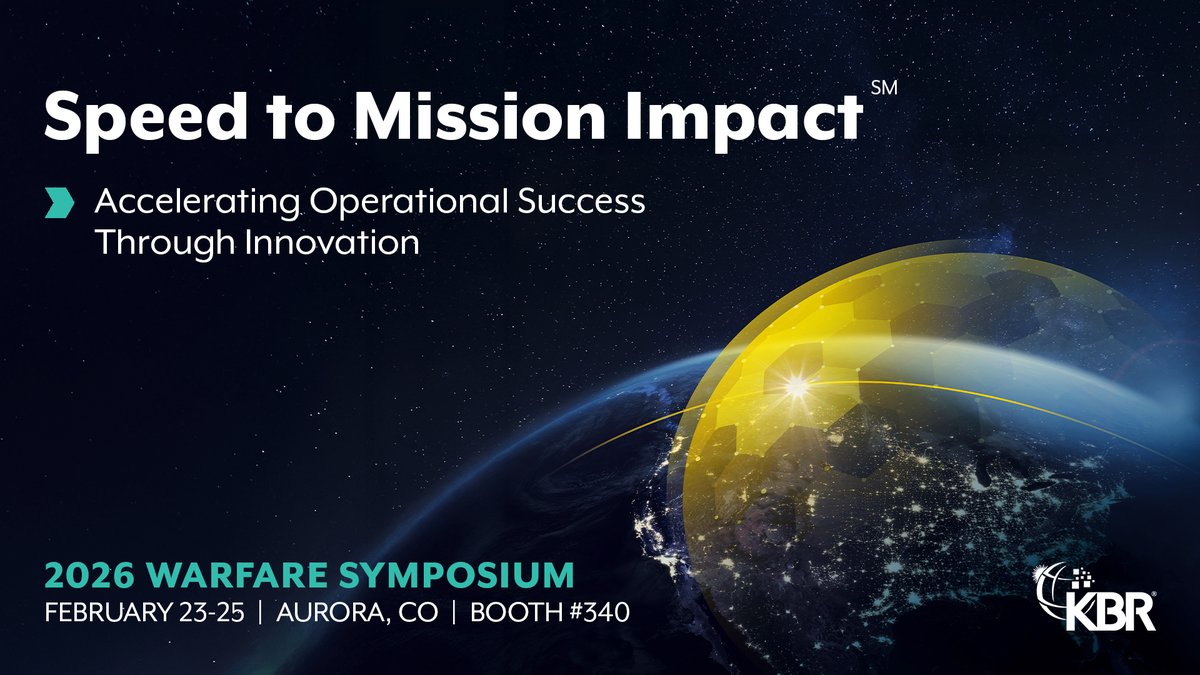KBRincorporated's tweet photo. #KBR will be at the AFA Warfare Symposium in Aurora, Colorado, February 23-25.

Join us to experience firsthand how our latest innovations—like Iron Stallion and GAME—are transforming multi-domain operations and driving #SpeedToMissionImpact. Discover how we’re leveraging #AI, #ModelBasedEngineering, and #SpaceDomainAwareness to modernize America’s missile shield and accelerate mission readiness.

Meet our experts, explore game-changing tech and see the future of defense in action. Learn more » https://t.co/mZZQn1NHTY

#DefenseInnovation #MissionReadiness #AFASymposium