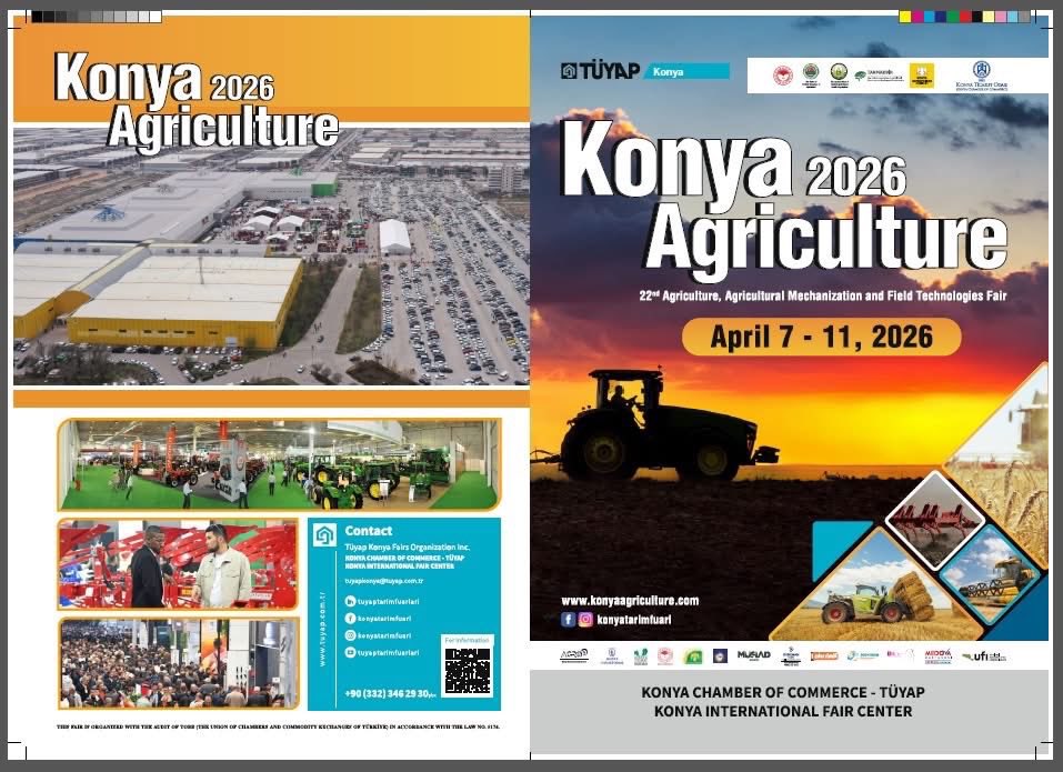 Konya Tarım 2026 - 22. Tarım, Tarımsal Mekanizasyon ve Tarla Teknolojileri Fuarı, 7-11 Nisan 2026 tarihleri arasında düzenlenecektir.

Detaylı bilgi için: konyatarimfuari.com