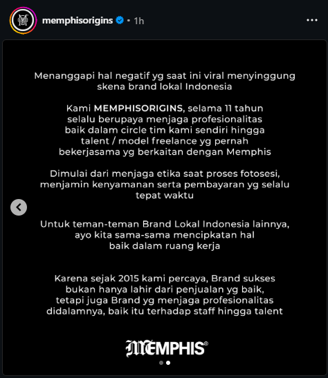 Memphisorigins take a stand with victims
bukan cuma itu, mengajak brand lain melakukan hal yang sama

Respect