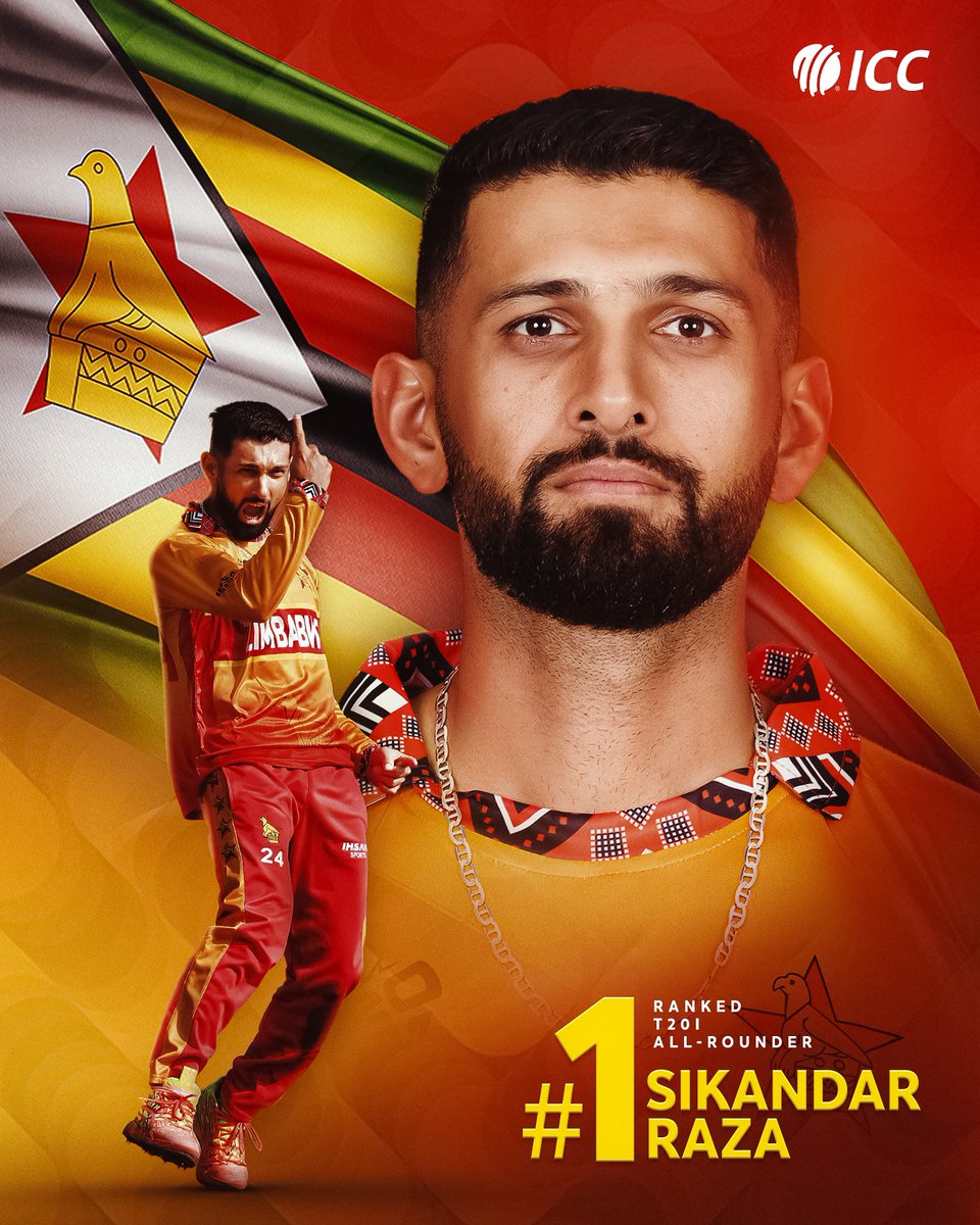Zimbabwe skipper Sikandar Raza reclaims the No.1 T20I all-rounder spot 🙌

More from the latest ICC Men's Rankings ➡️ icc-cricket.com/tournaments/me…