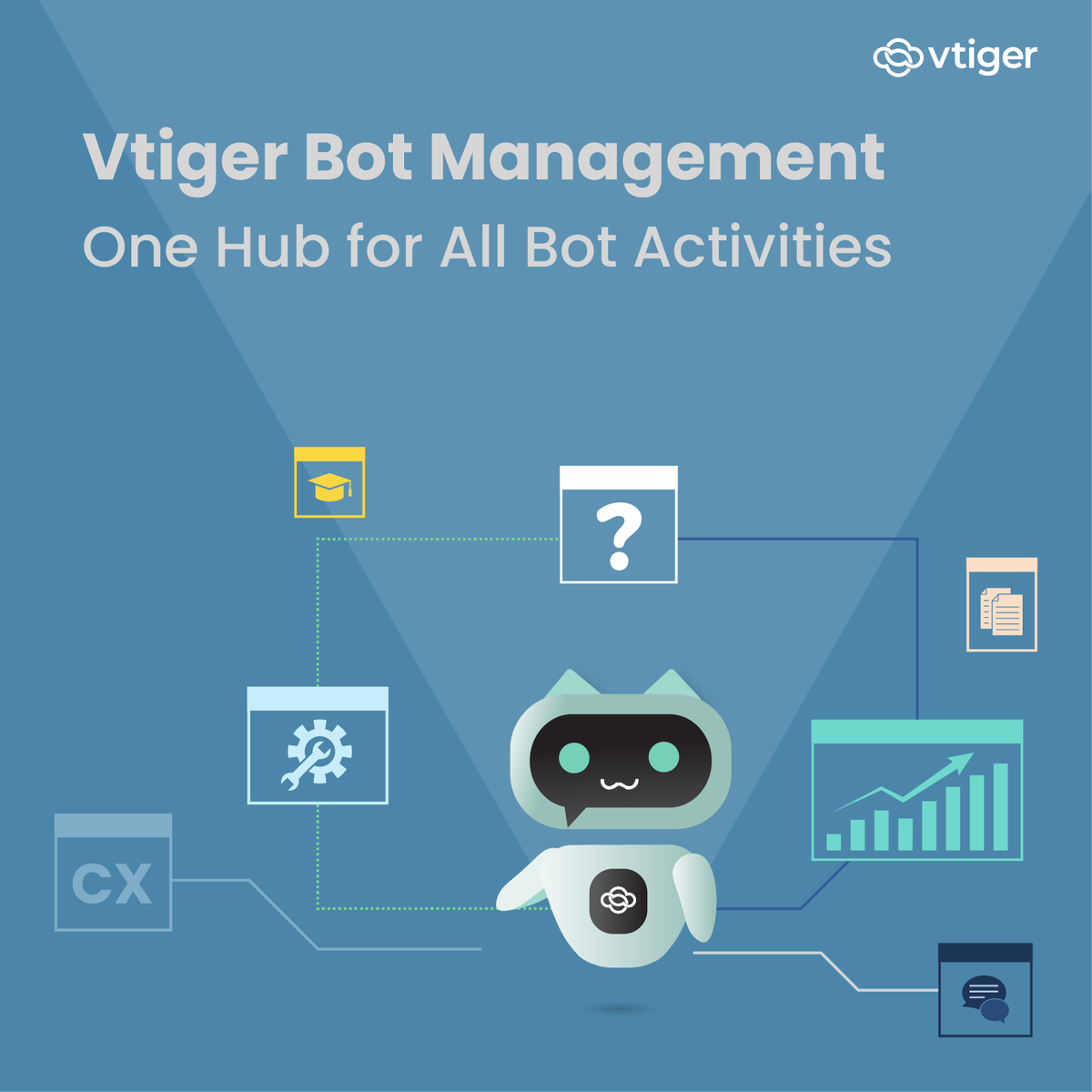vtigercrm's tweet photo. Do you use a Chatbot on your website? Is it integrated with your CRM? 🤖
Discover how Vtiger's Bot Management tool centralizes bot interactions, inquiries, responses, sources, etc. 👉 https://t.co/2rw4XKtWBX
#BotManagement #VtigerCRM #AI #CustomerService #Chatbot https://t.co/zVmIiYzNMr