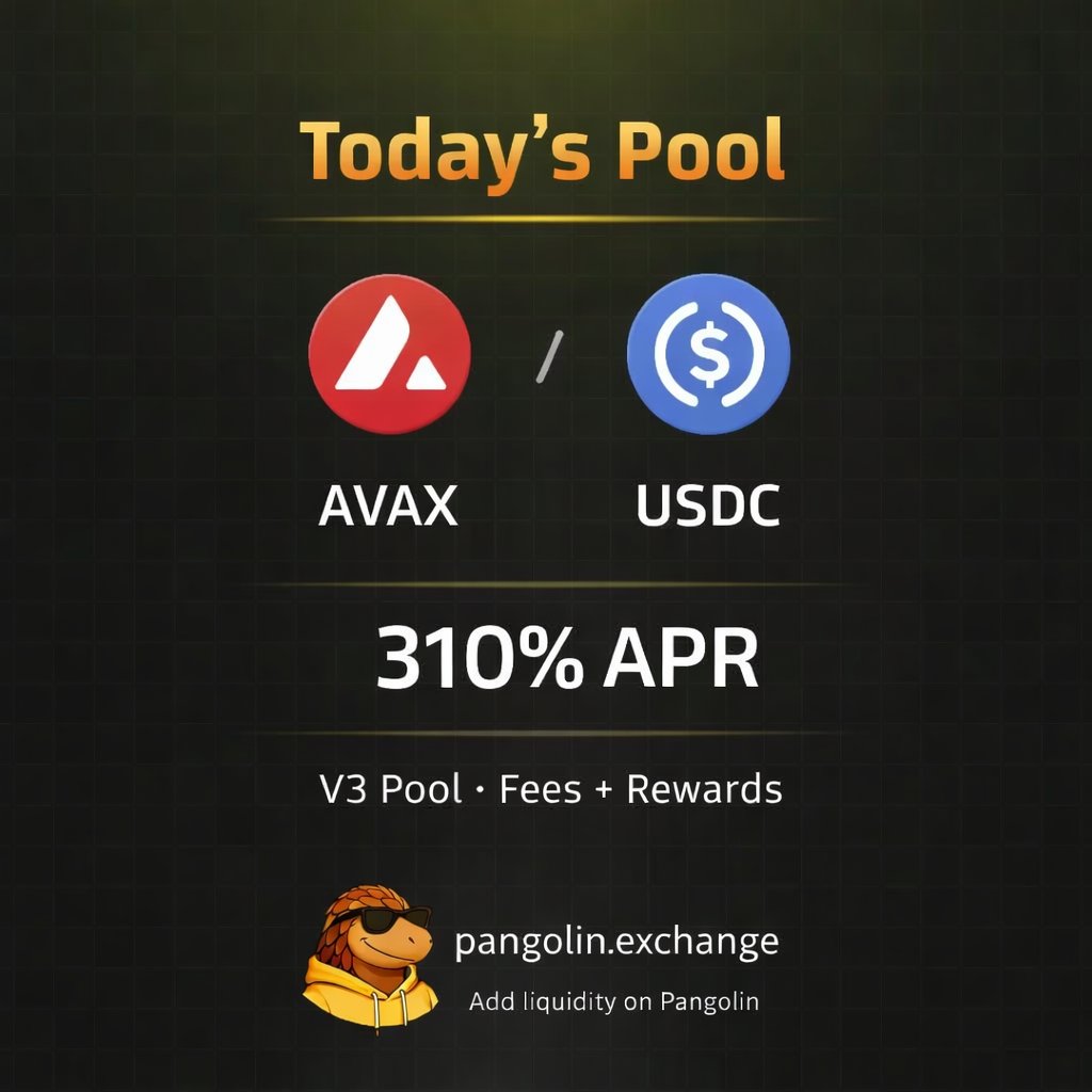 pangolindex's tweet photo. Good morning $AVAX 🔺

Today's pool 🔥   

310% APR on $AVAX / $USDC 🚀

👉 https://t.co/md985TOxfI https://t.co/NCGab7nEj7