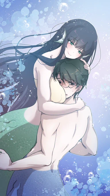 #私はこういう絵を描いています 近頃はツルギ&amp;人魚!