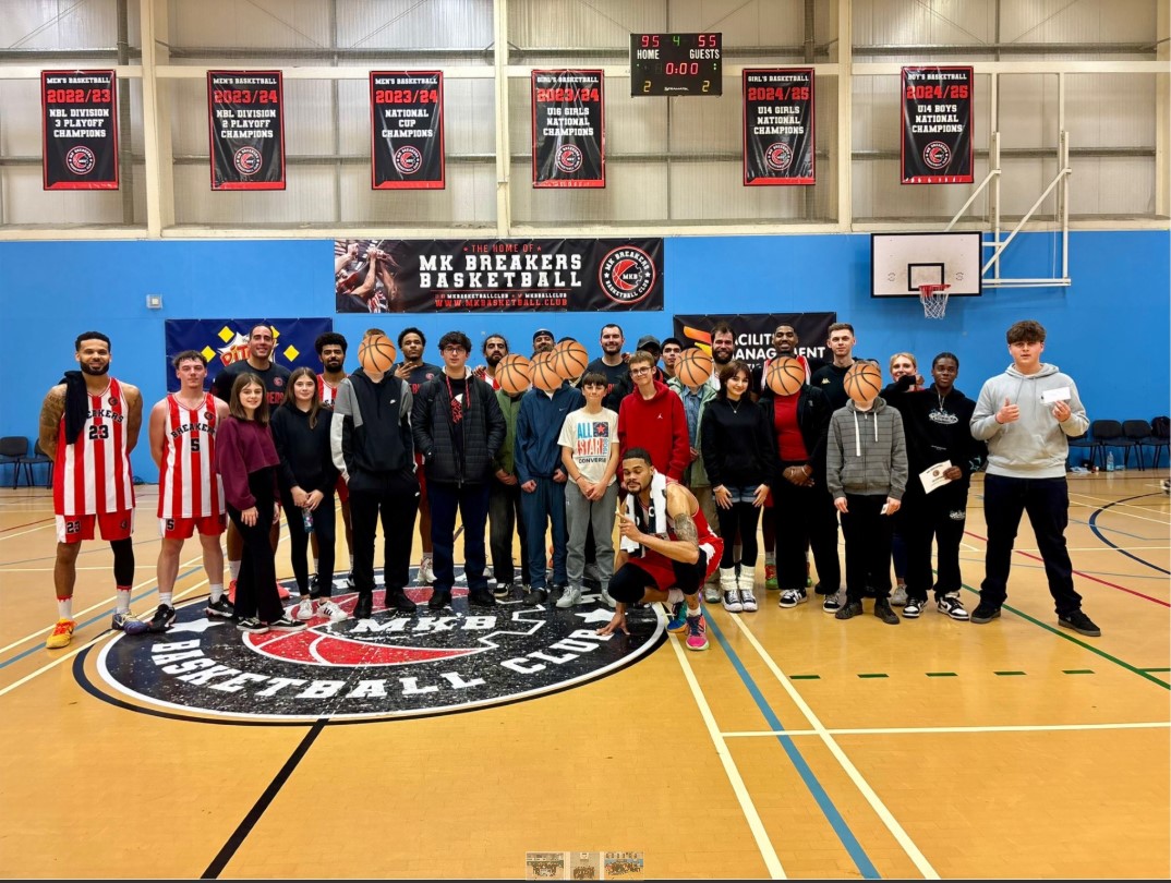 KingswoodAcad's tweet photo. Mr Smith and Mrs Copson took 16 students to watch a professional basketball game in Milton Keynes.

Final score was MK Breakers 95 - 55 Bristol Flyers. https://t.co/meiVEqd3mo