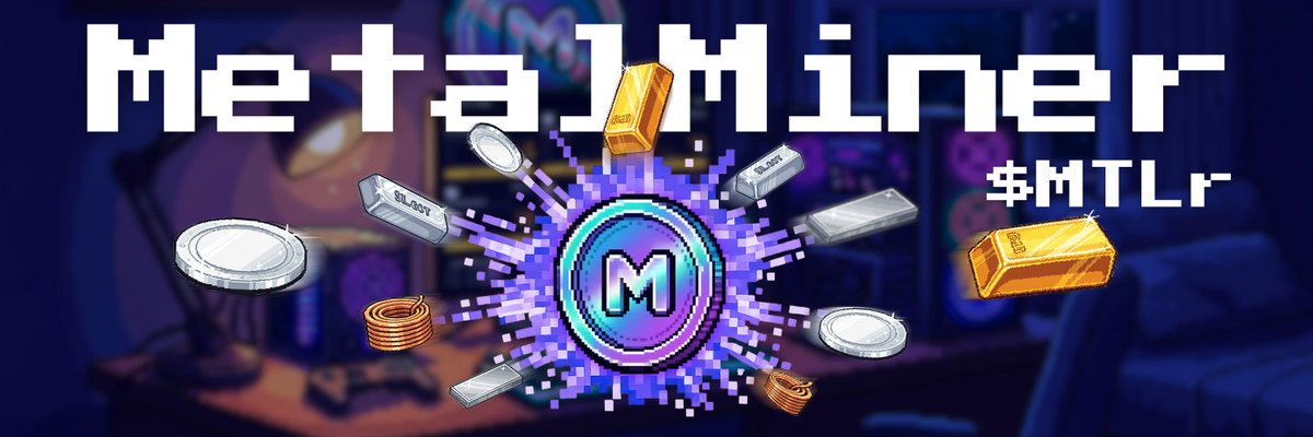 GMetals $MTLr's!

As we know, mining is back on for #Gold, #Silver, #Copper, and $SOL!

The Mining Machine is also operating and producing 5 Miners a day for those who own one.

Daily Stats Recap (since I fell asleep early last night):
TVL: 1.99k
Burn: 381M
Users: 1115
Miners: