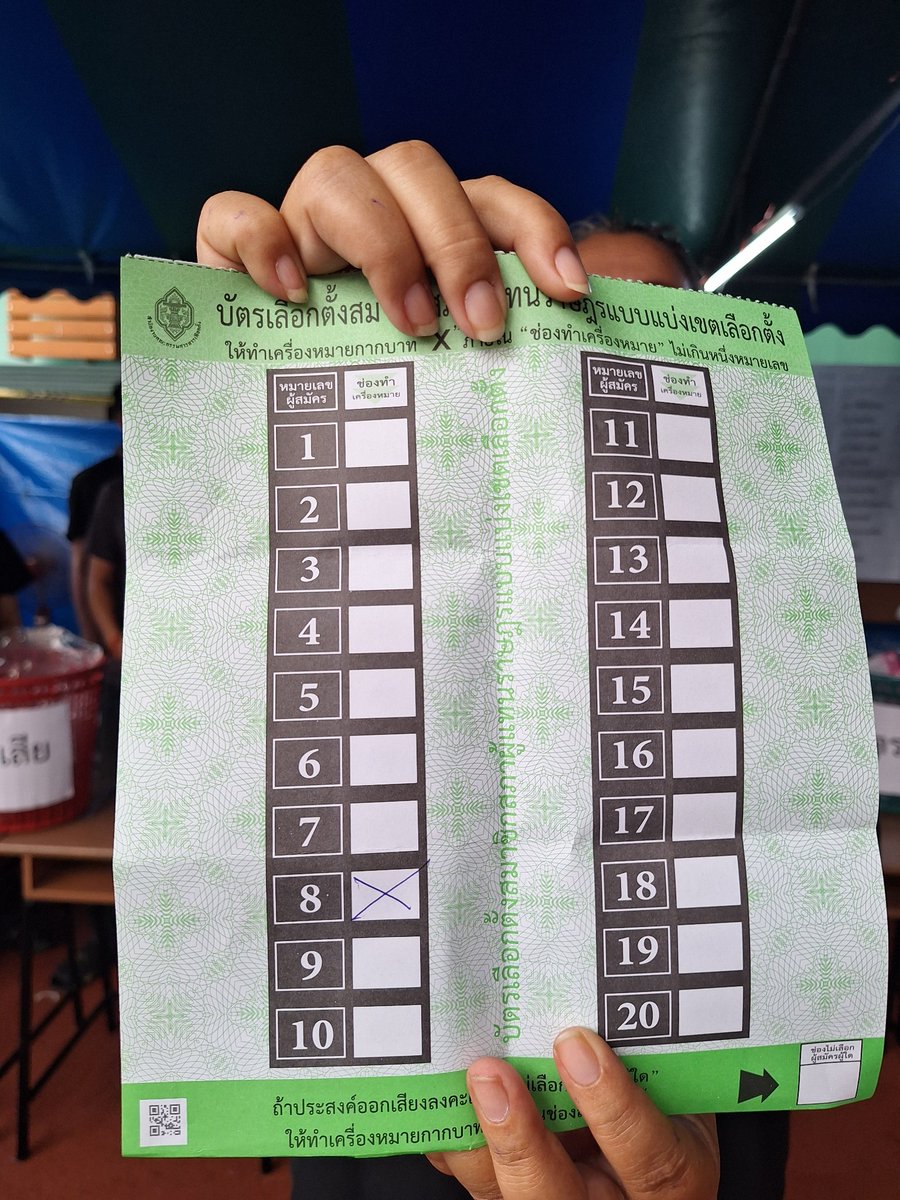 Anya_M41402's tweet image. เราแย้ง ว่าขานเป็นบัตรเสียได้งัย นี่ใบแรกของกล่อง  ใบที่2ก็คล้ายกันคือเส้นยาวลากนอกกรอบขาว ไปตรงพื้นดำ ขอถ่ายรูป โดนด่า ว่าเสียเวลา ตำรวจก็ขู่ดำเนินคดี เราหาดกลับ 157 มั้ย เอาสิ